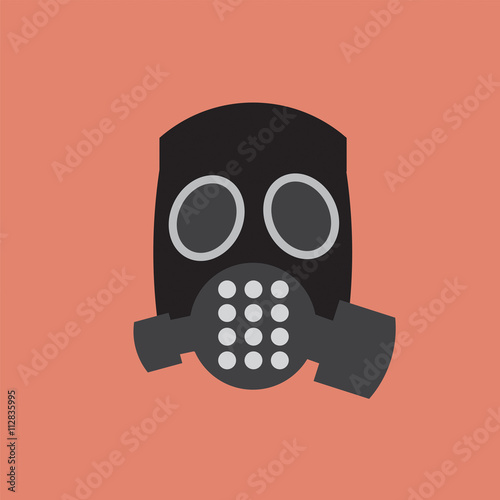 Flat Design Poison Gas Mask Vector Illustration.