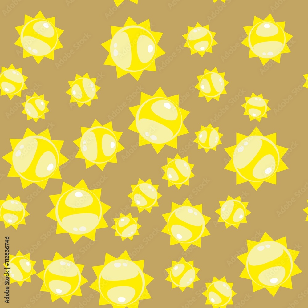 Cartoon sun seamless pattern 628
