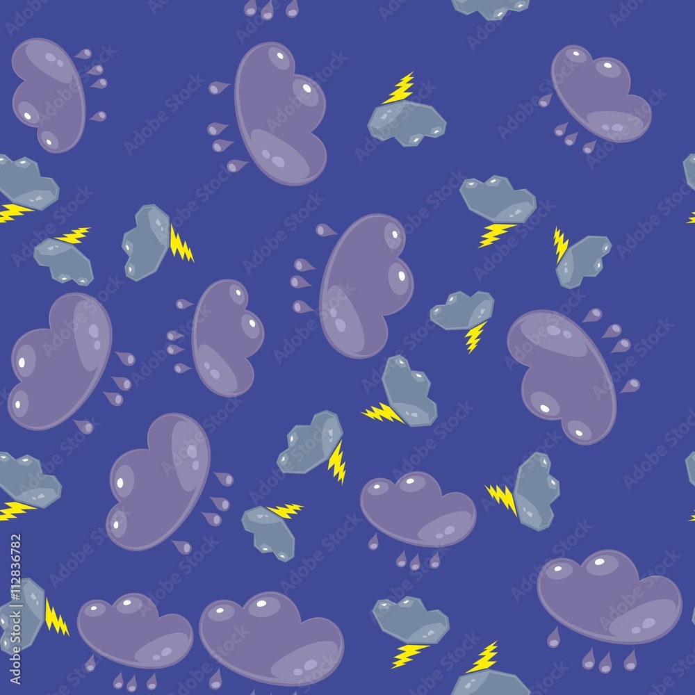 Cartoon flash clouds seamless pattern 632 Cartoon flash clouds seamless pattern 632