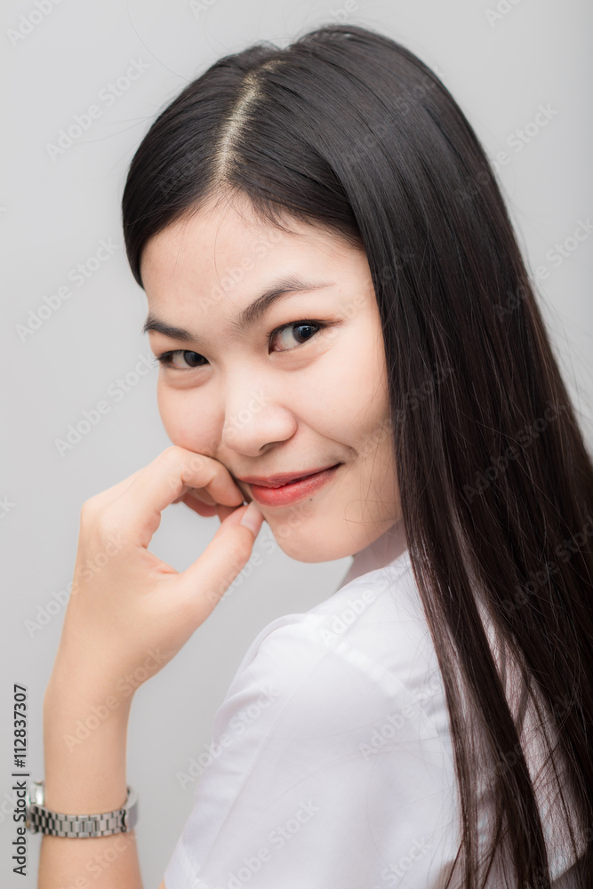 Portrait of a glad young asian cute student Portrait of a glad young asian cute student