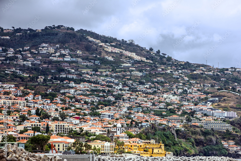 Madeira island, Portugal. Panoramic view on Funchal