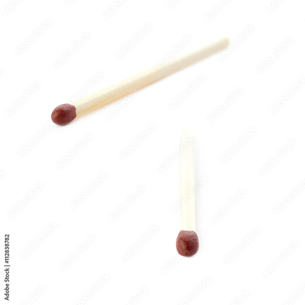 Set of Wooden match isolated over the white background Set of Wooden match isolated over the white background