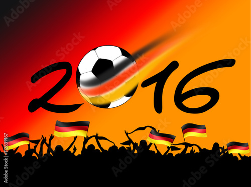 Fußballfans mit Deutscher Flagge