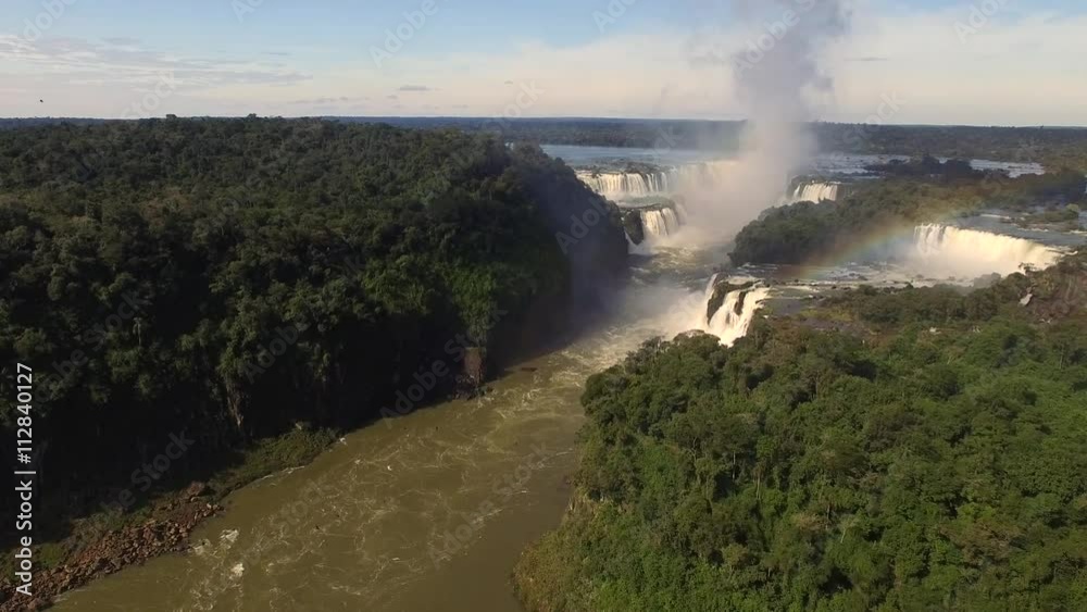Aerial View of Iguazu Falls one of the world's great natural wonders, on the border of Brazil and Argentina Aerial View of Iguazu Falls one of the world's great natural wonders, on the border of Brazil and Argentina
