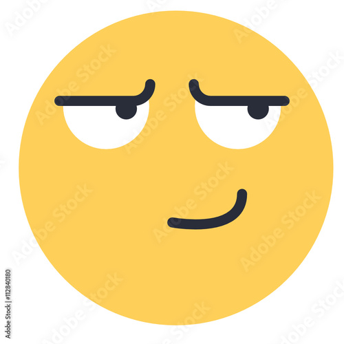 Smirking Face - Flat Emoticon design | Emojilicious