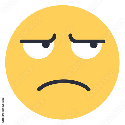 Unamused face - Flat Emoticon design | Emojilicious