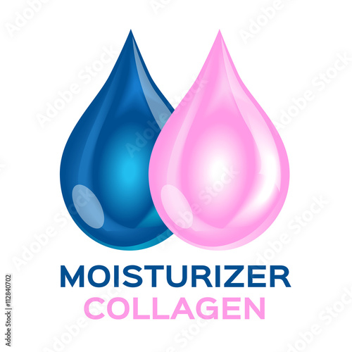 collagen and moisturizer icon , logo and vector . double moisturizer collagen