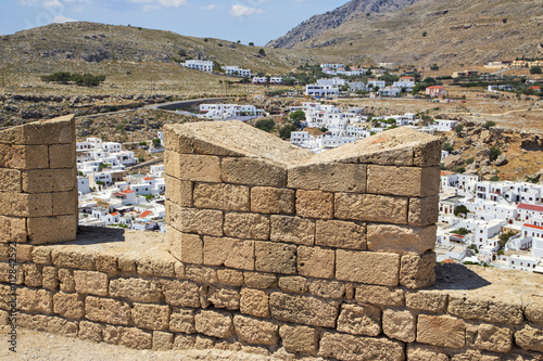 .Город Линдос в Греции на острове Родос