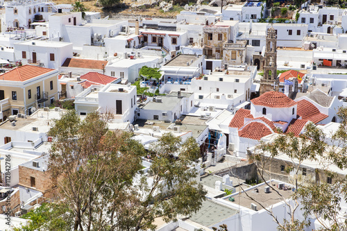 .Город Линдос в Греции на острове Родос