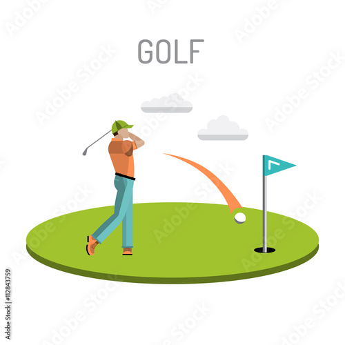 Playing game golf photo