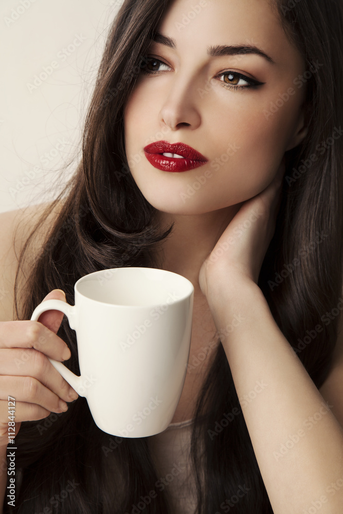 custom made wallpaper toronto digitalyoung woman holding a white cup