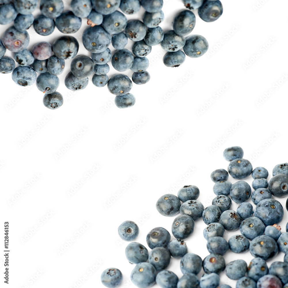 Pile of Bilberry or blueberry over isolated white background Pile of Bilberry or blueberry over isolated white background