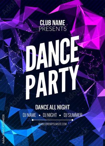 Modern Club Music Party Template, Dance Party Flyer, brochure. Night Party Club sound Banner Poster.