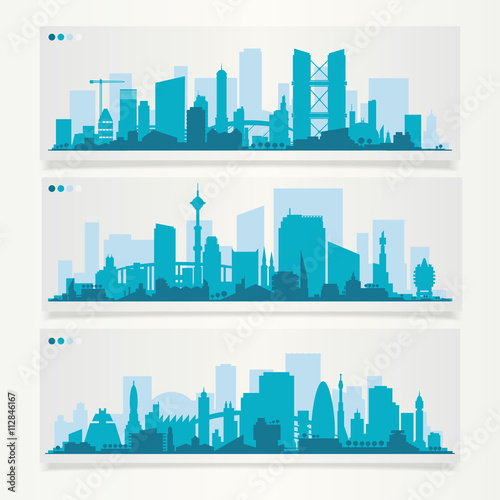 City skyline kit with factories, refineries, power plants etc.