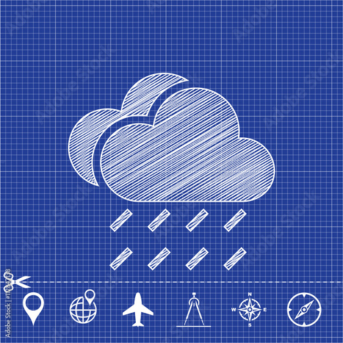 rain cloud meteo icon