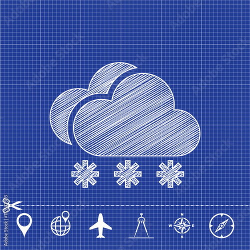 snow cloud meteo icon