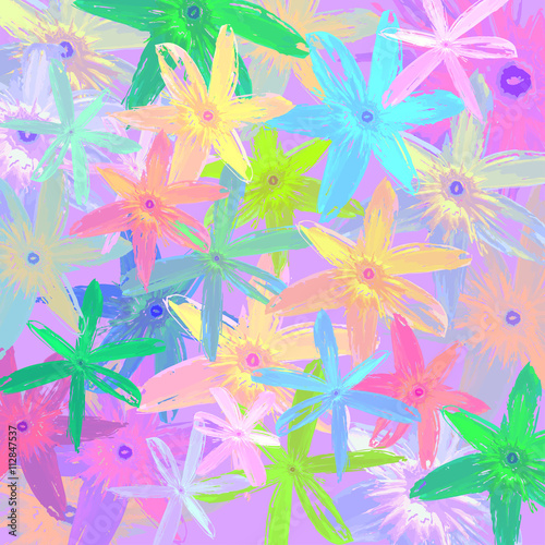 Abstract colorful flowers background