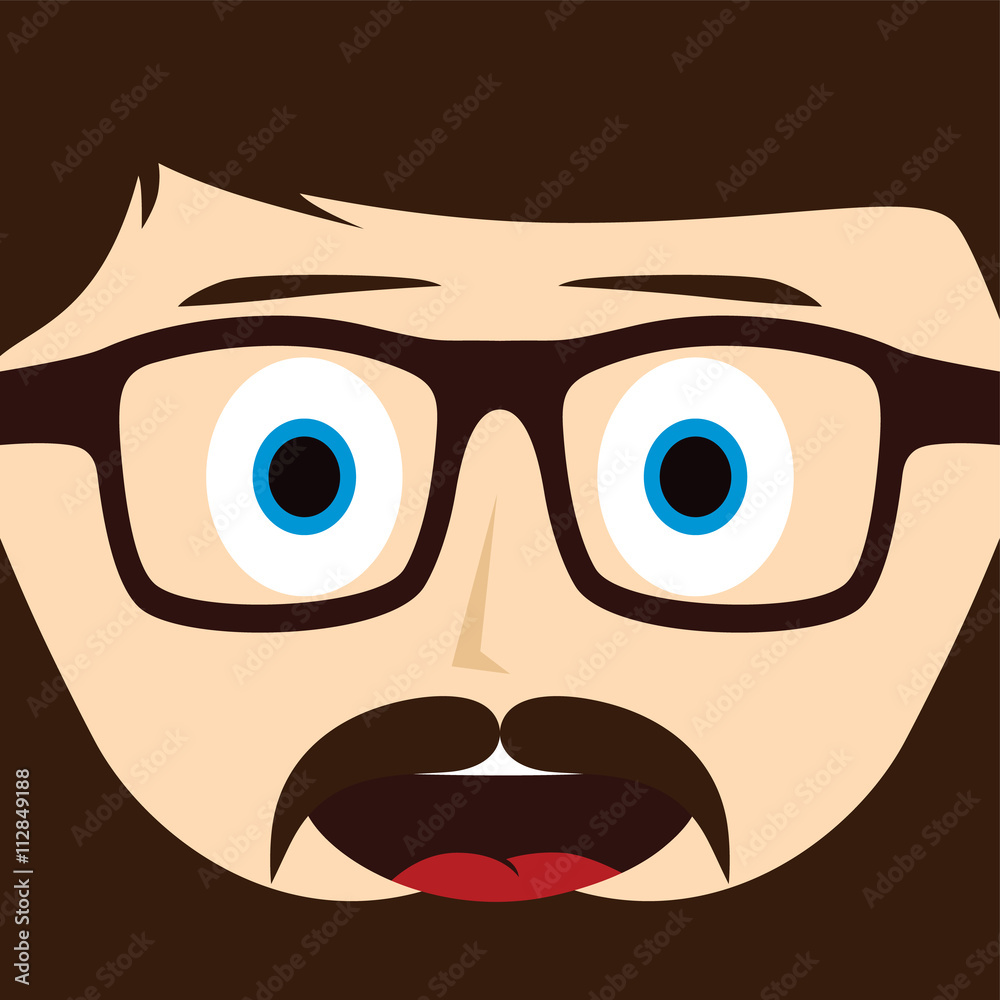 geek mustache guy cartoon character geek mustache guy cartoon character