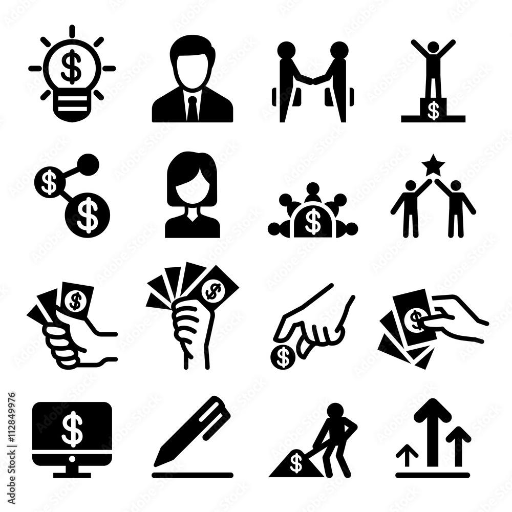 Business success icon set Vector illustration Business success icon set Vector illustration