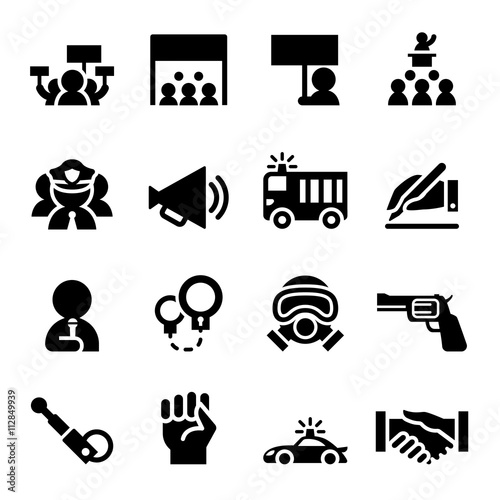 Protest icon set