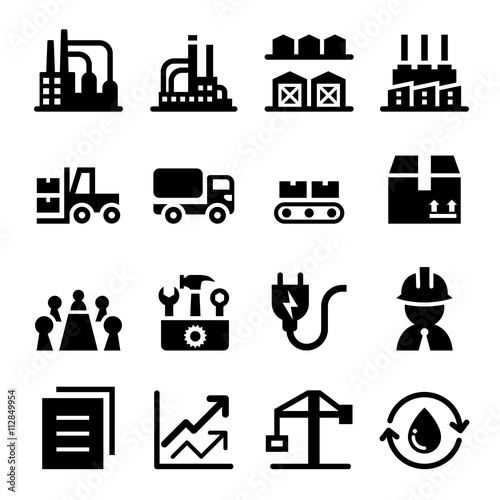 Industrial Factory icon set