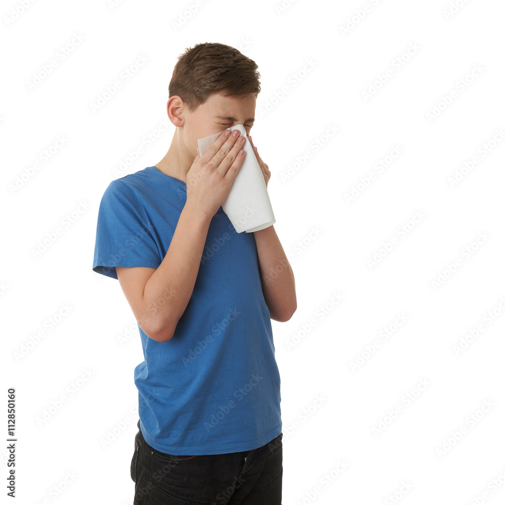 Cute teenager boy over white isolated background Cute teenager boy over white isolated background