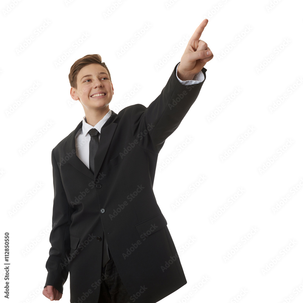 Cute teenager boy over white isolated background Cute teenager boy over white isolated background