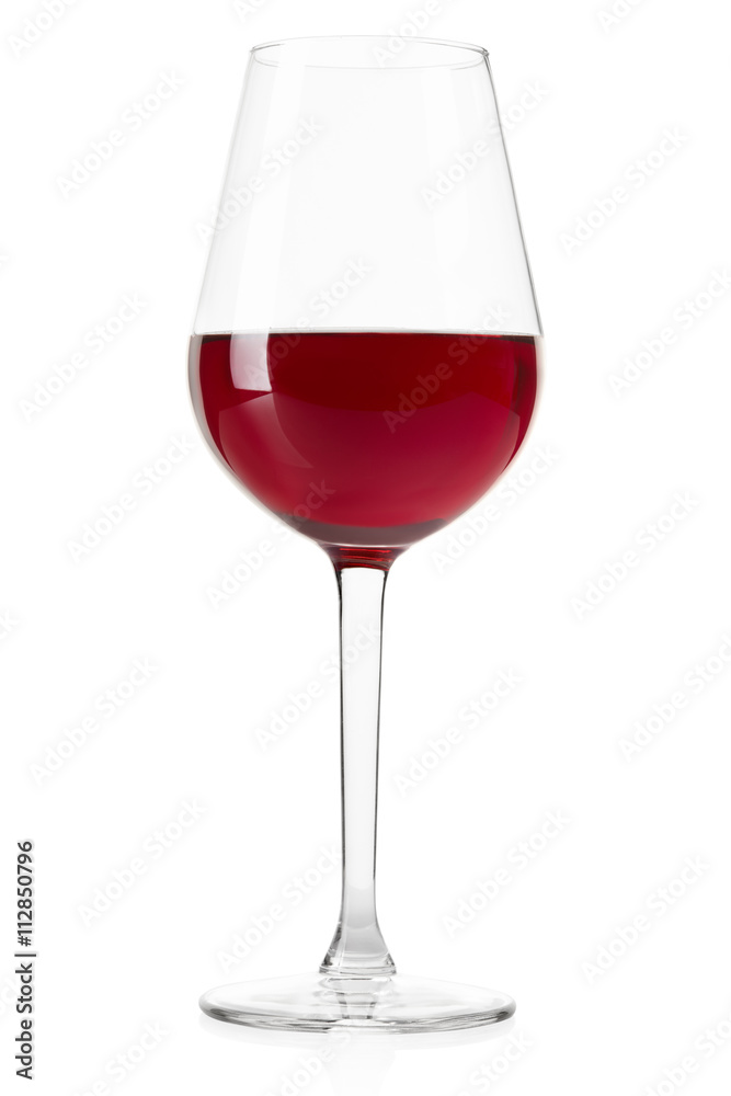 Red wine crystal glass on white, clipping path Red wine crystal glass on white, clipping path