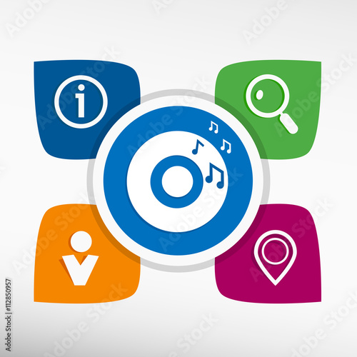 CD icon and icons set vector illustration