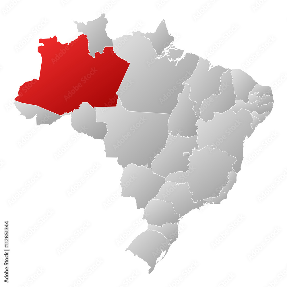 Obraz premium Map - Brazil, Amazonas