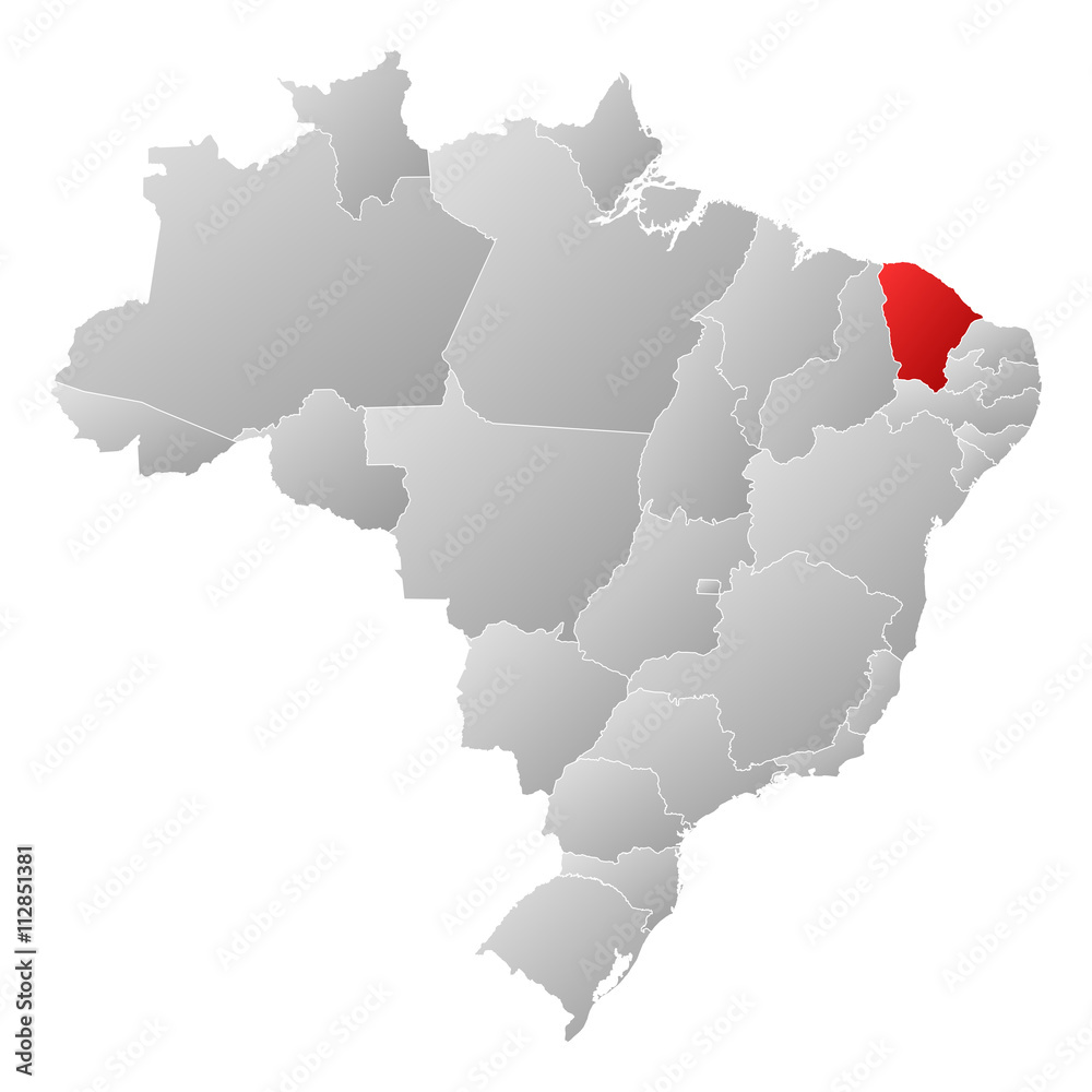 Fototapeta premium Map - Brazil, Ceará