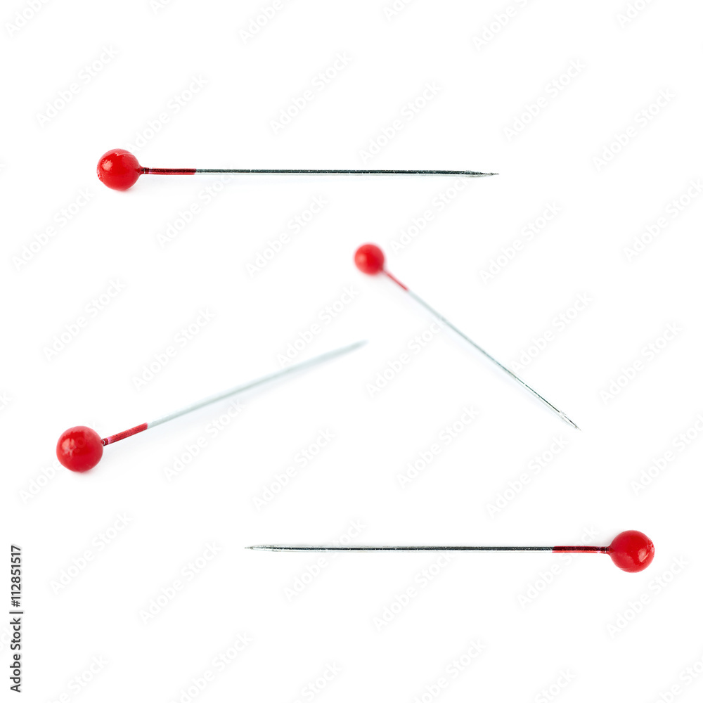 Set of Small needle isolated over the white background Set of Small needle isolated over the white background