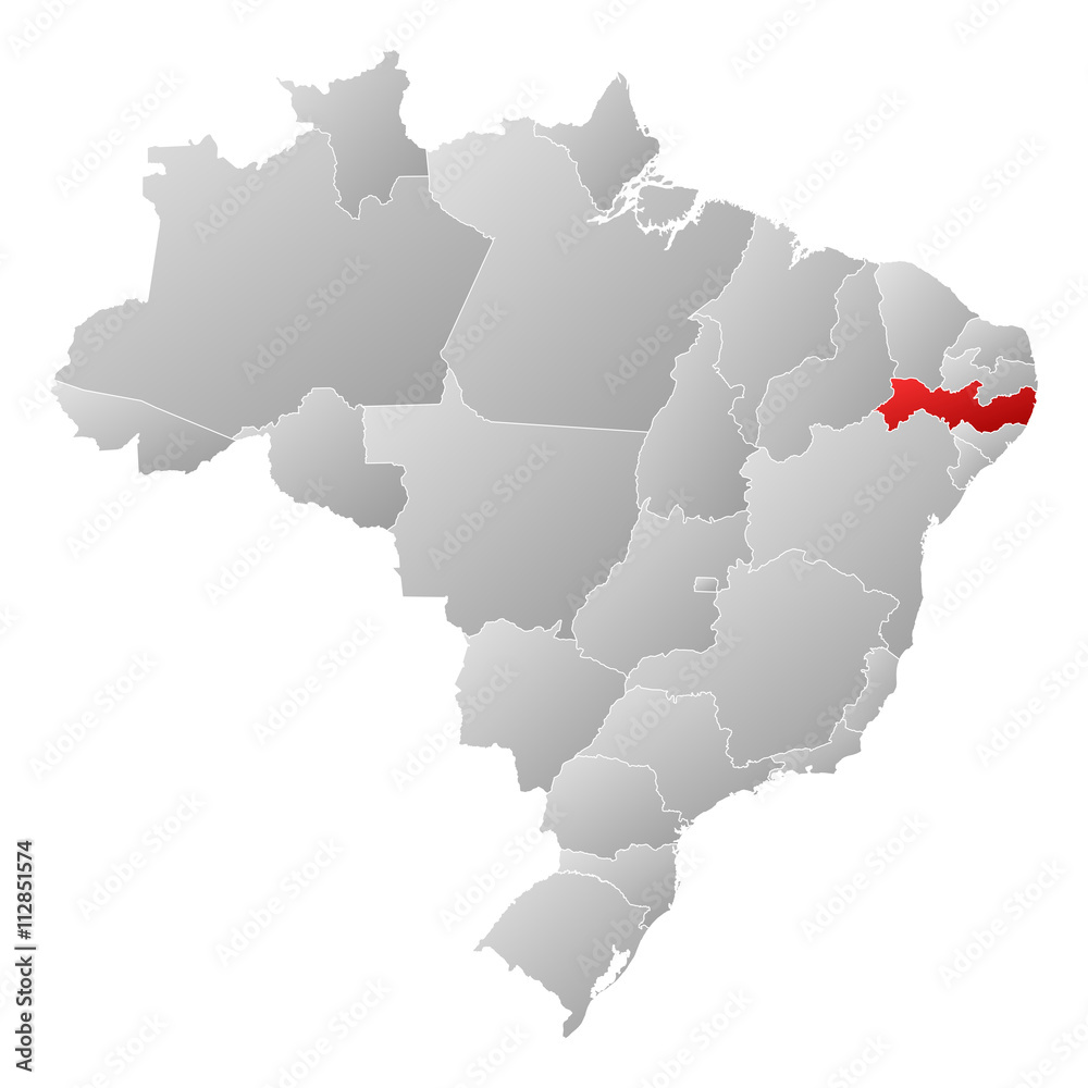Fototapeta premium Map - Brazil, Pernambuco
