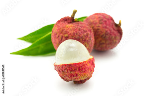 Lychee on the white background