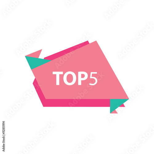 top5 Text in Label pink and green