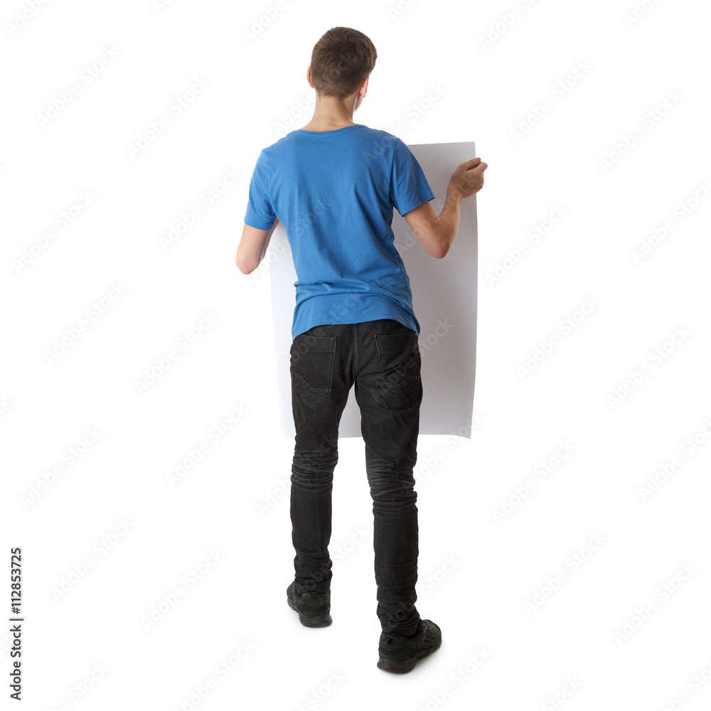 Cute teenager boy over white isolated background Cute teenager boy over white isolated background