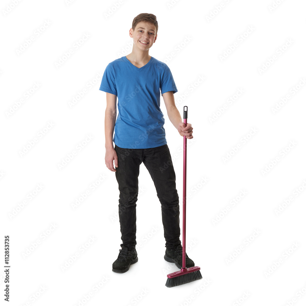 Cute teenager boy over white isolated background Cute teenager boy over white isolated background