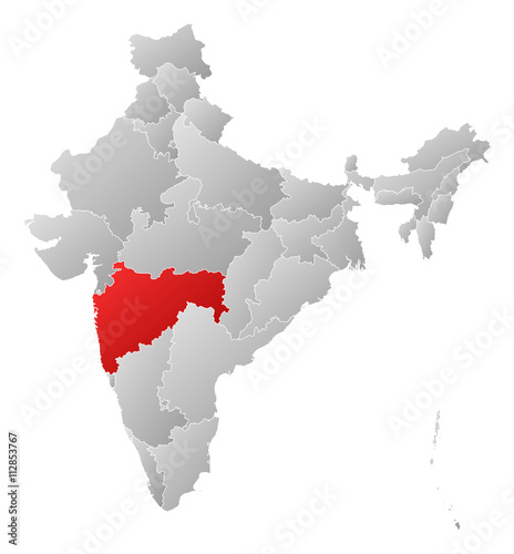 Maharashtra In Map Of India Map - India, Maharashtra Stock Vector | Adobe Stock