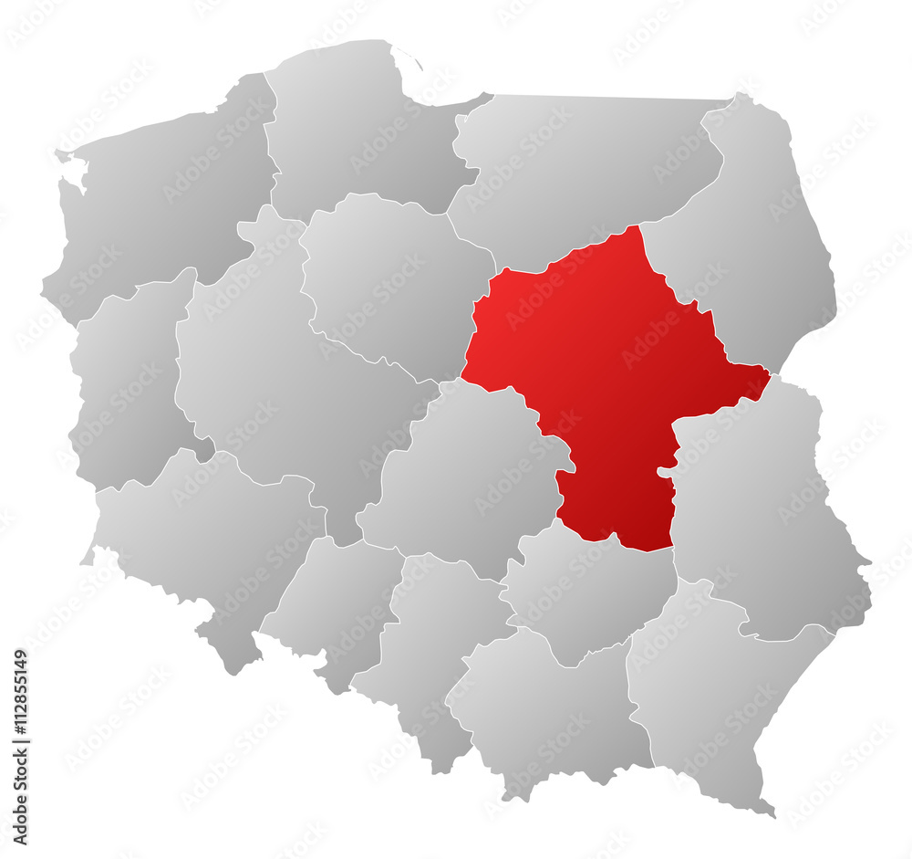 Fototapeta premium Map - Poland, Masovian