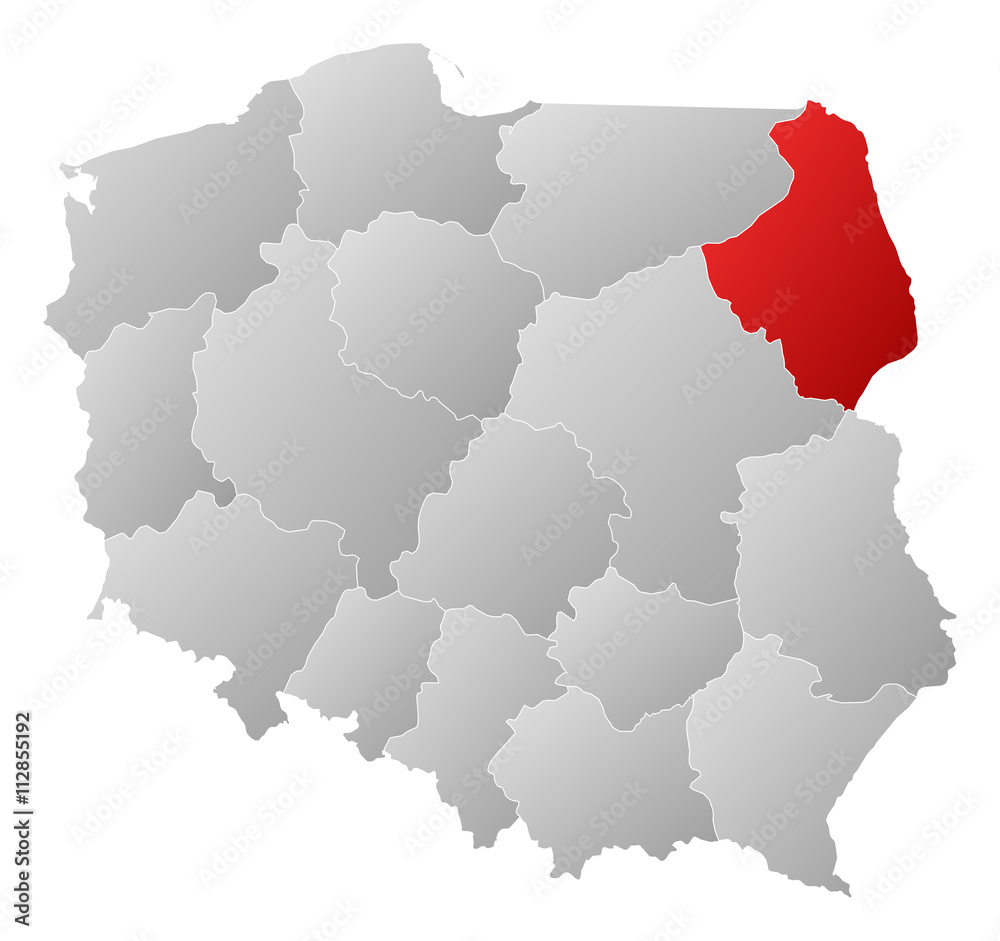 Obraz premium Map - Poland, Podkarpackie