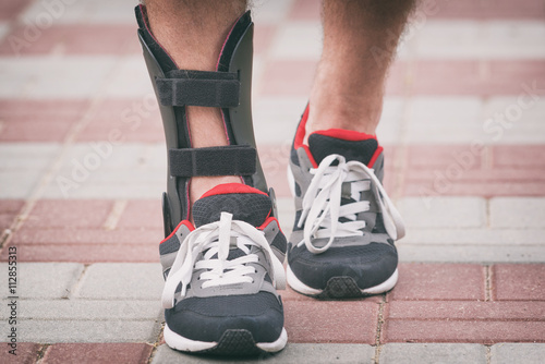 Man wearing ankle brace