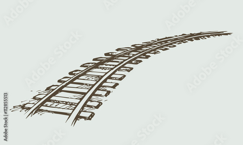 Railway. Vector drawing