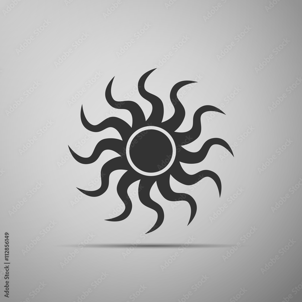 Sun-sign icon on grey background. Sun-sign icon on grey background.