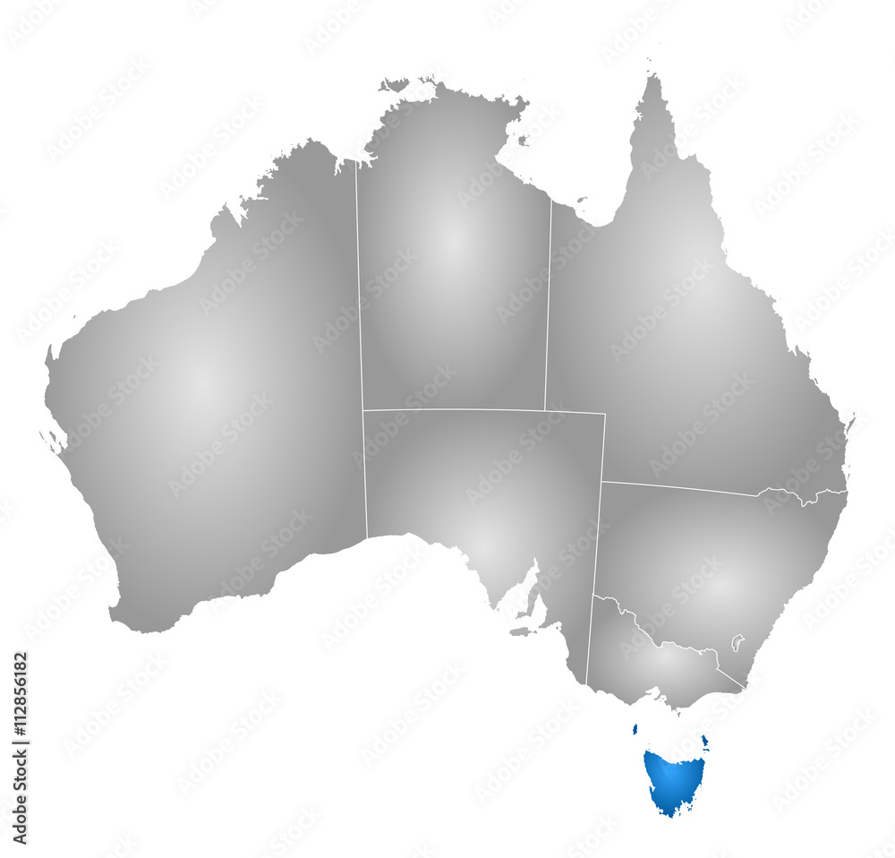 Fototapeta premium Map - Australia, Tasmania
