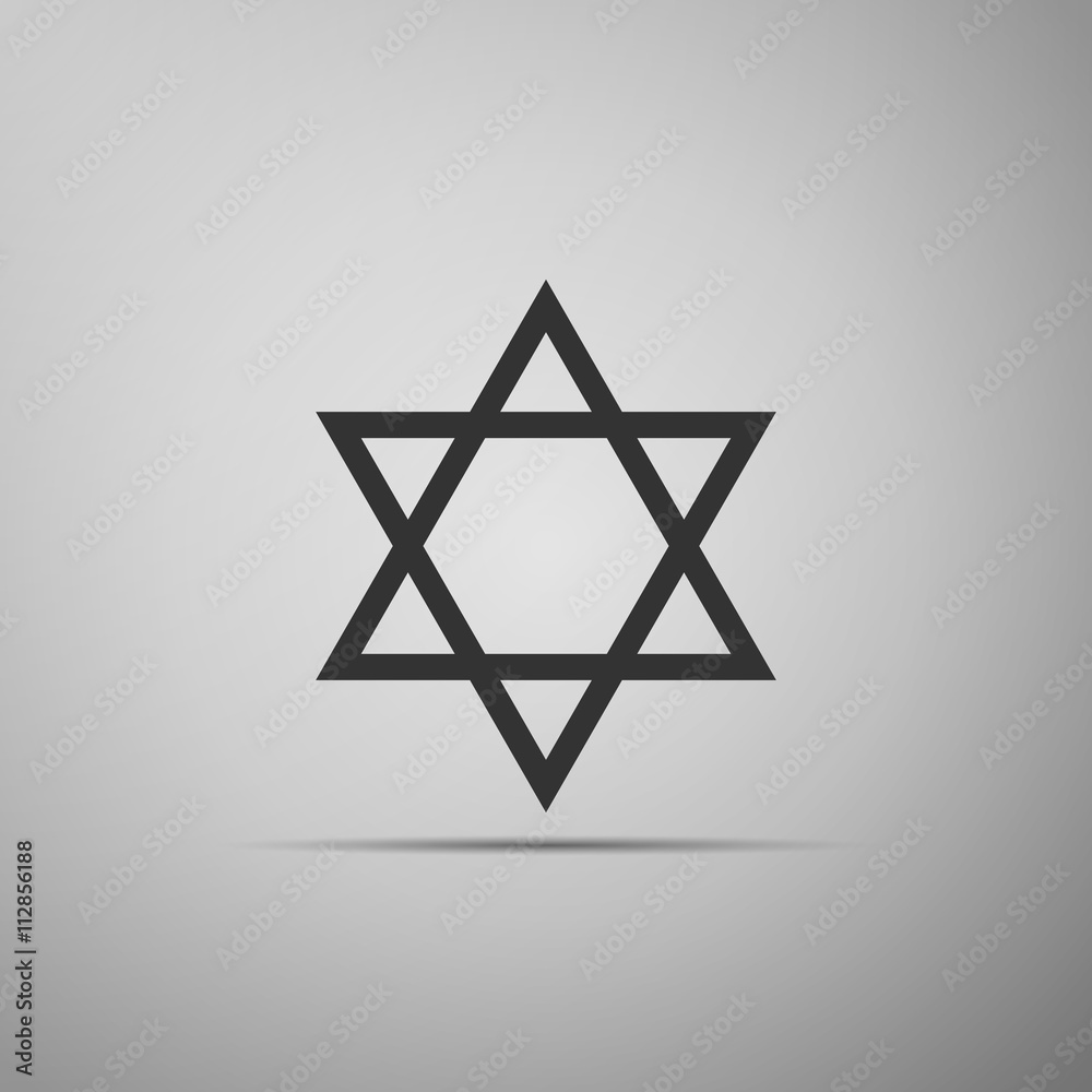 Star of David icon on grey background. Star of David icon on grey background.