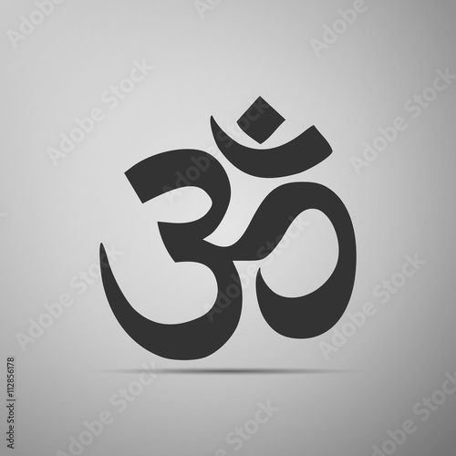 Sign Om. Symbol of Buddhism and Hinduism religions