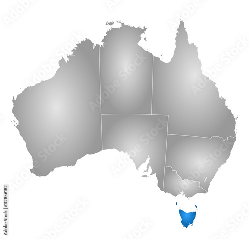 Map - Australia, Tasmania