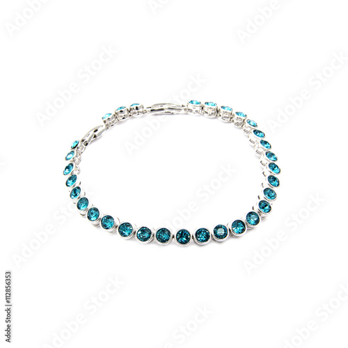 Fashion blue bracelet isolated on white