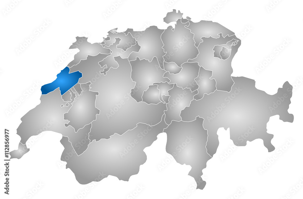 Fototapeta premium Map - Swizerland, Neuchâtel