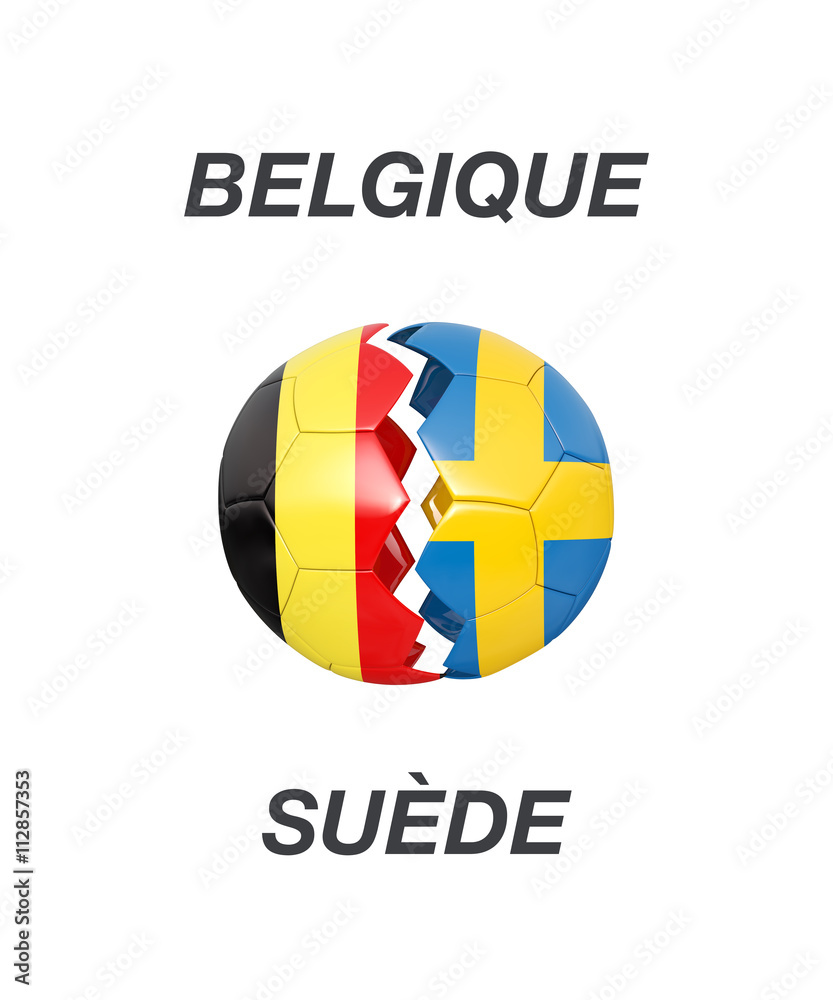 Belgium / Sweden soccer game 3d illustration